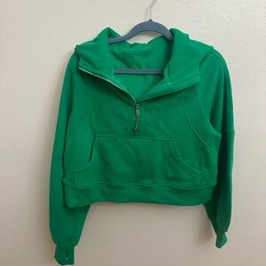 Lululemon Green Half-Zip Hooded scuba xs/s